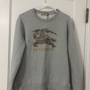Burberry Light Gray Sweatshirt with Beige Tag